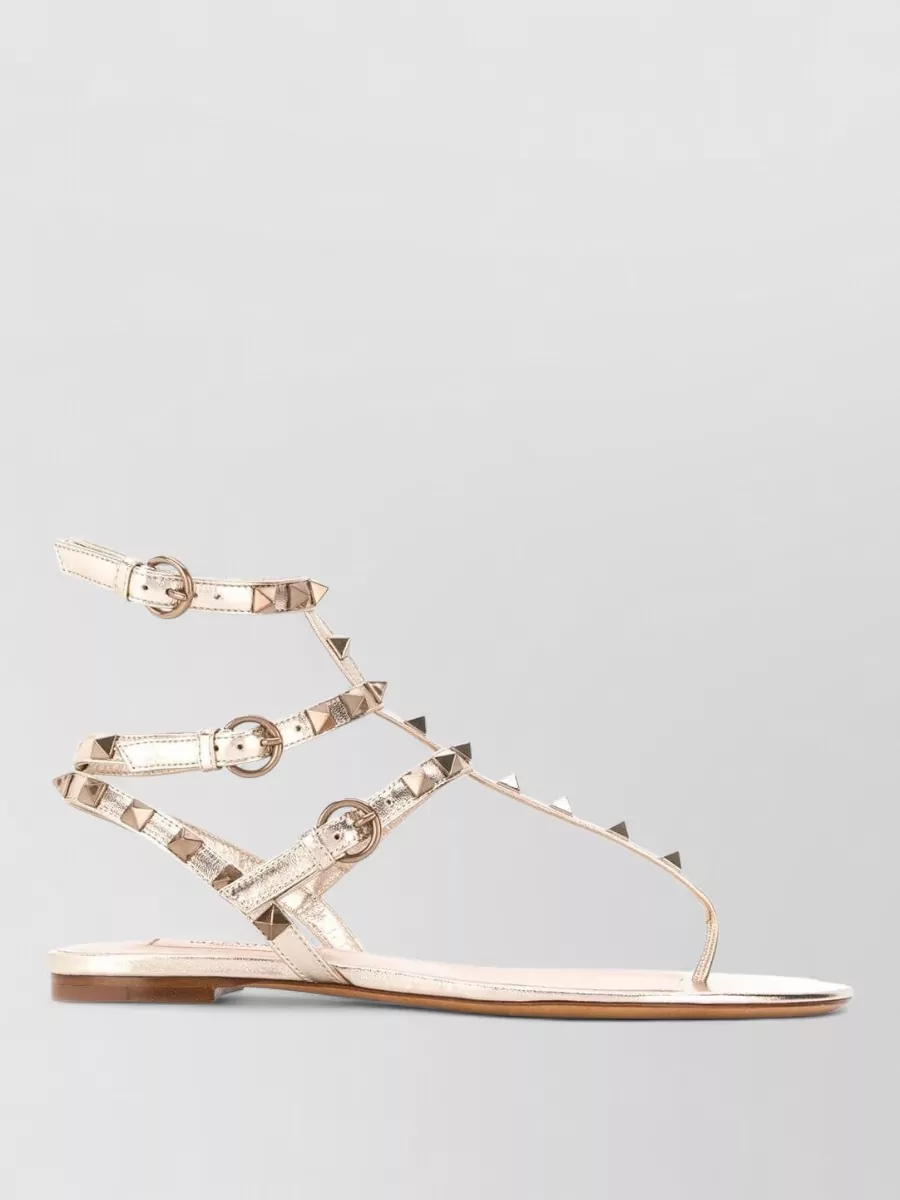 Valentino Garavani Leather rockstud flat sandals