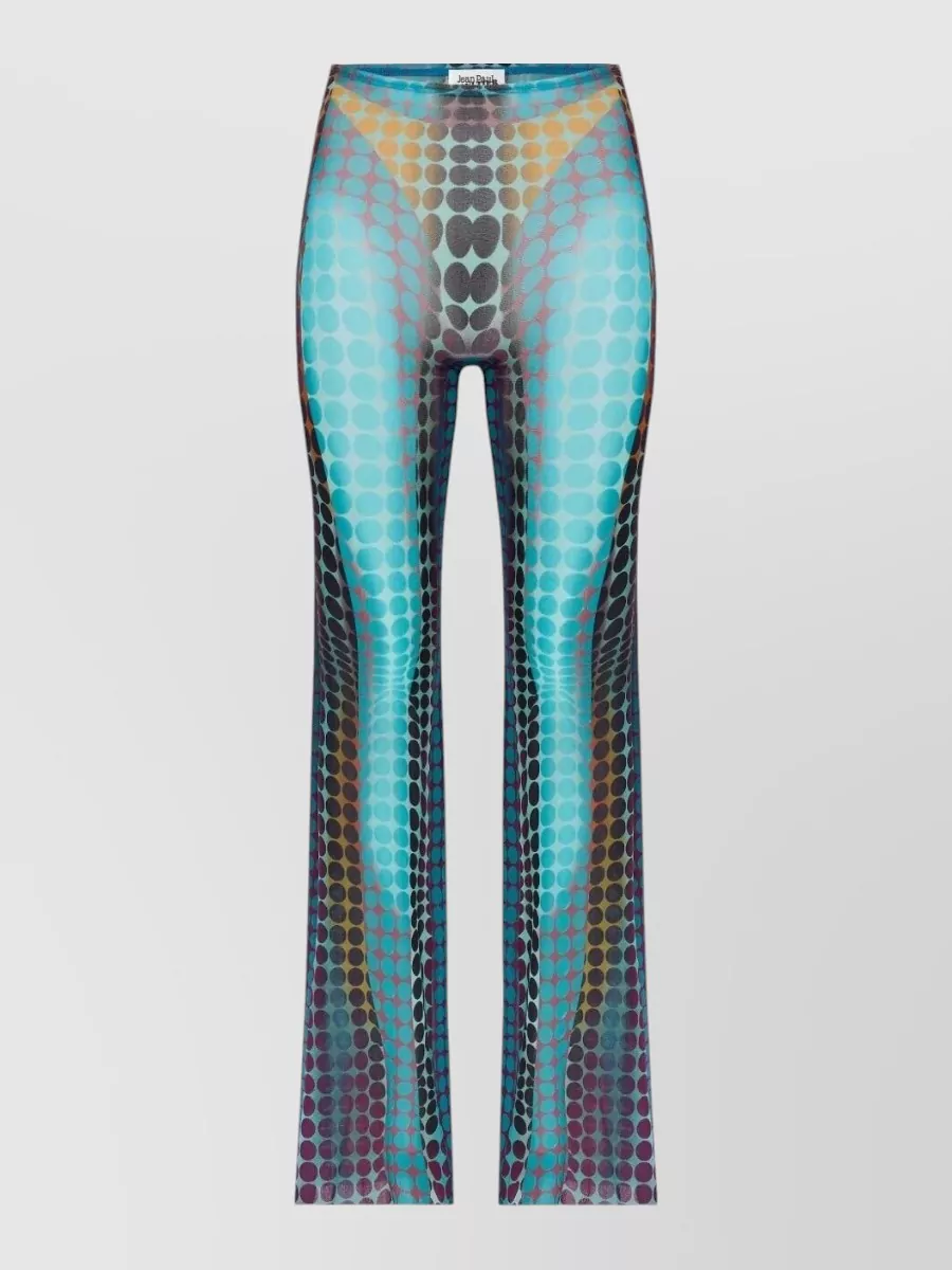 Jean Paul Gaultier High Waist Flared Sheer Stretch Trousers