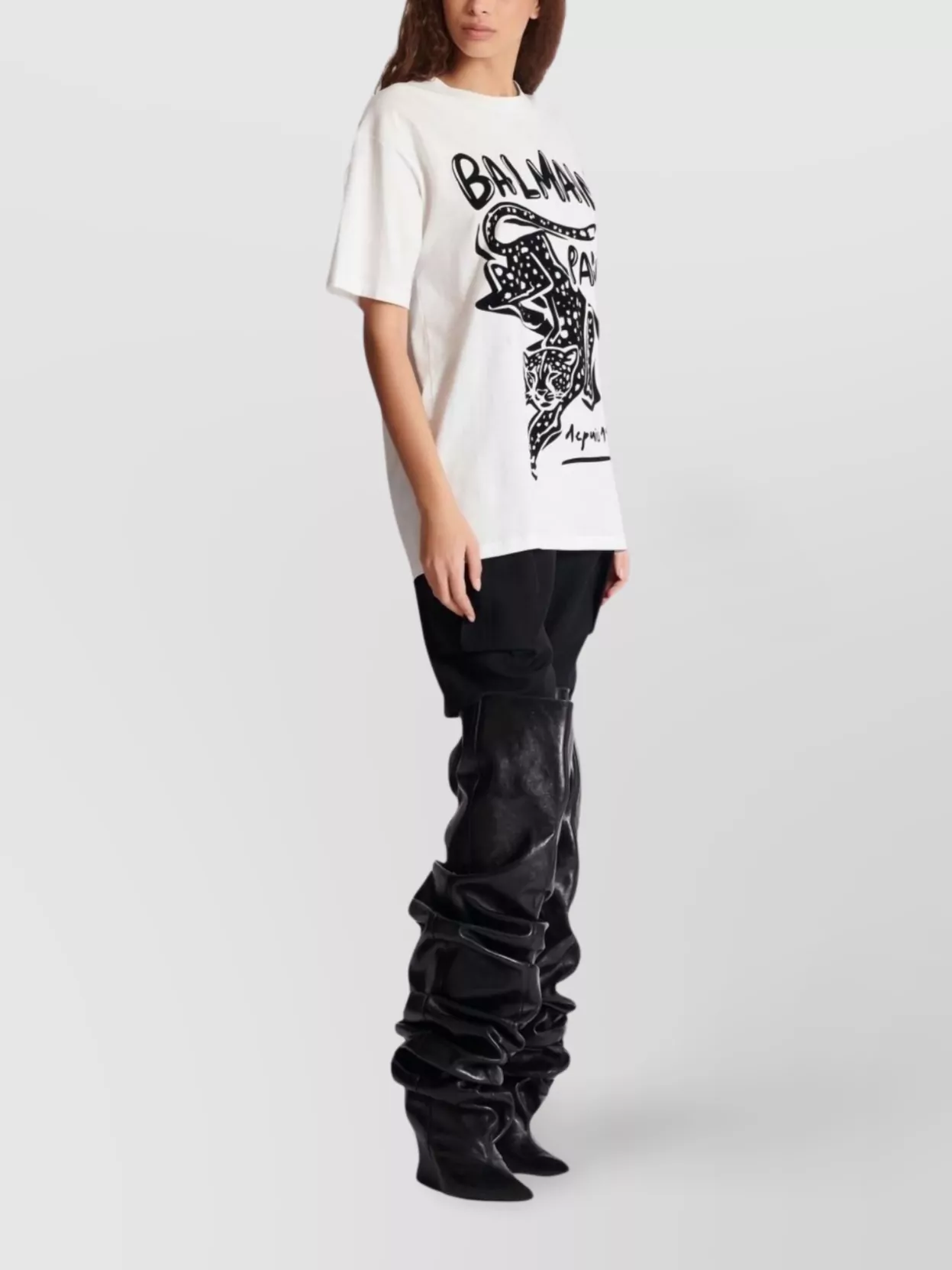 Balmain Short Sleeve Crew Neck Graphic T-Shirt
