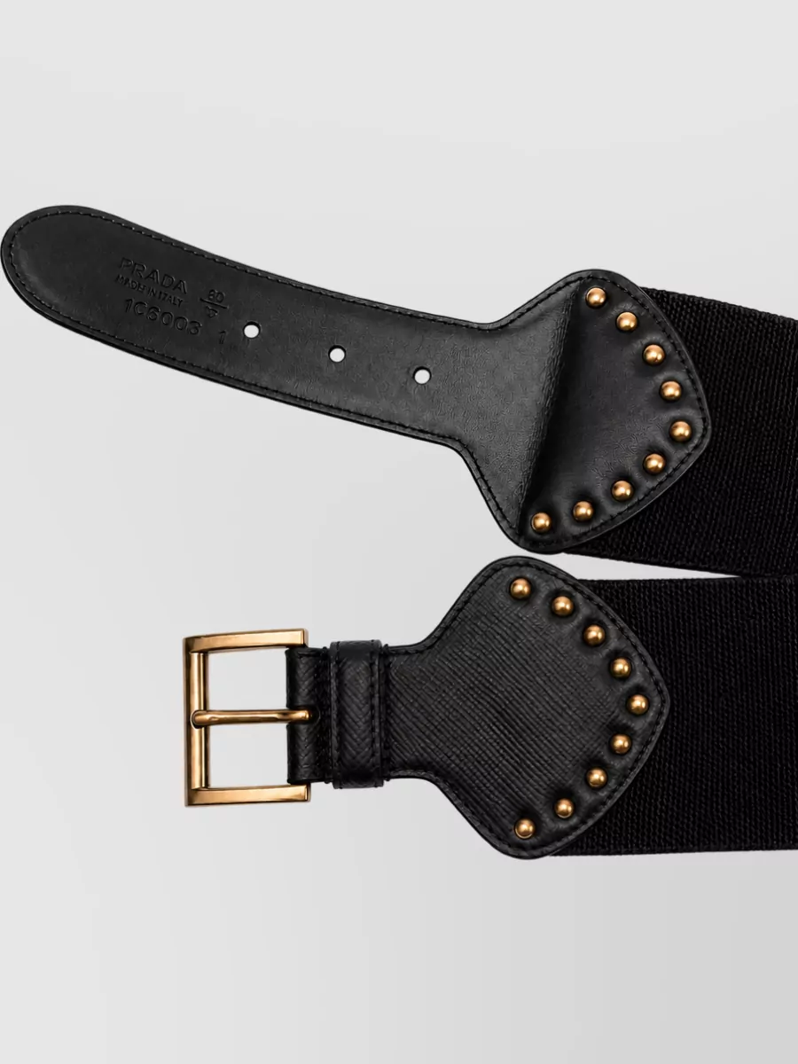 Prada Elastic Cotton Belt Adjustable Studded Design