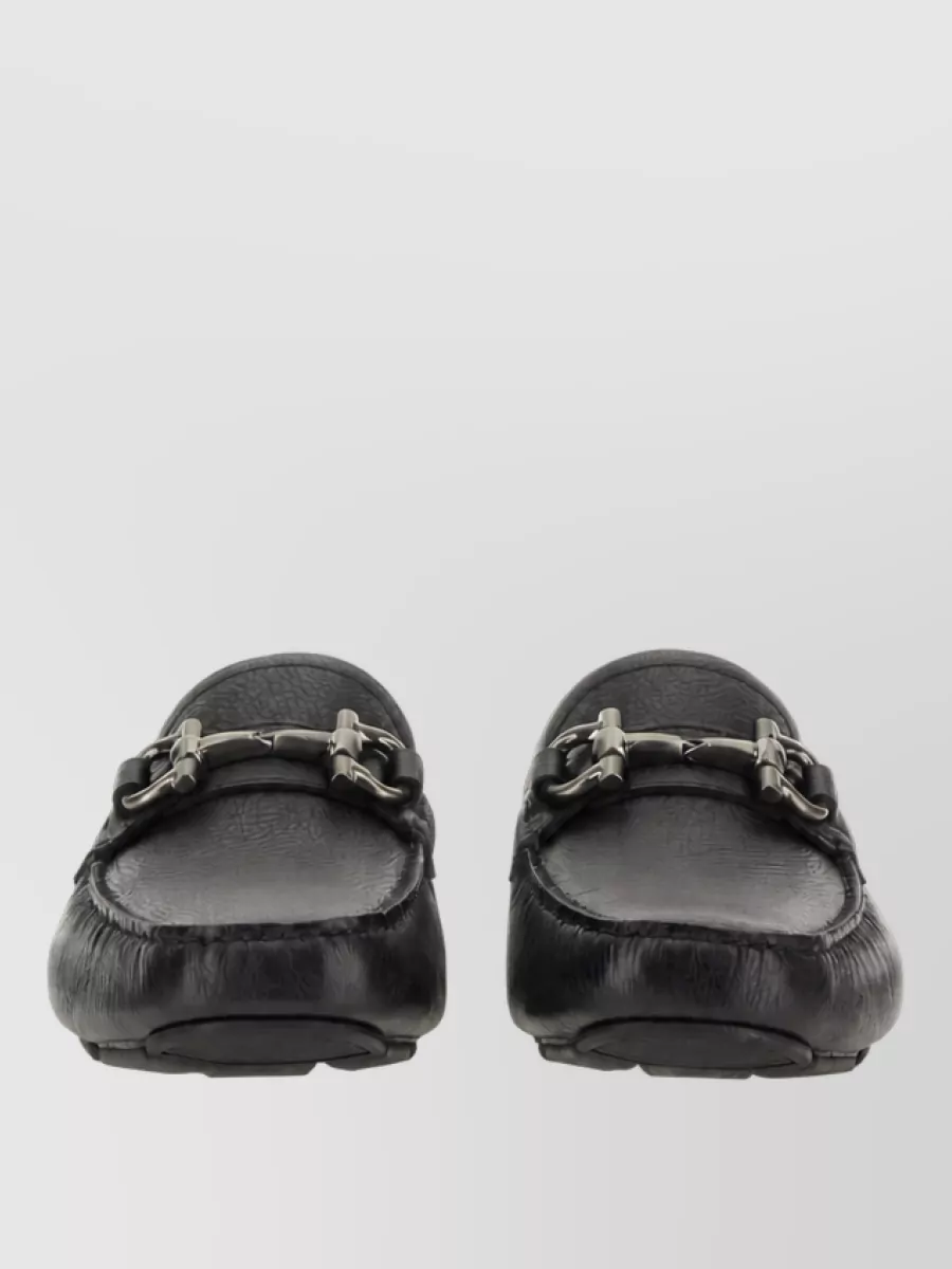 Ferragamo Leather Boat Shoes