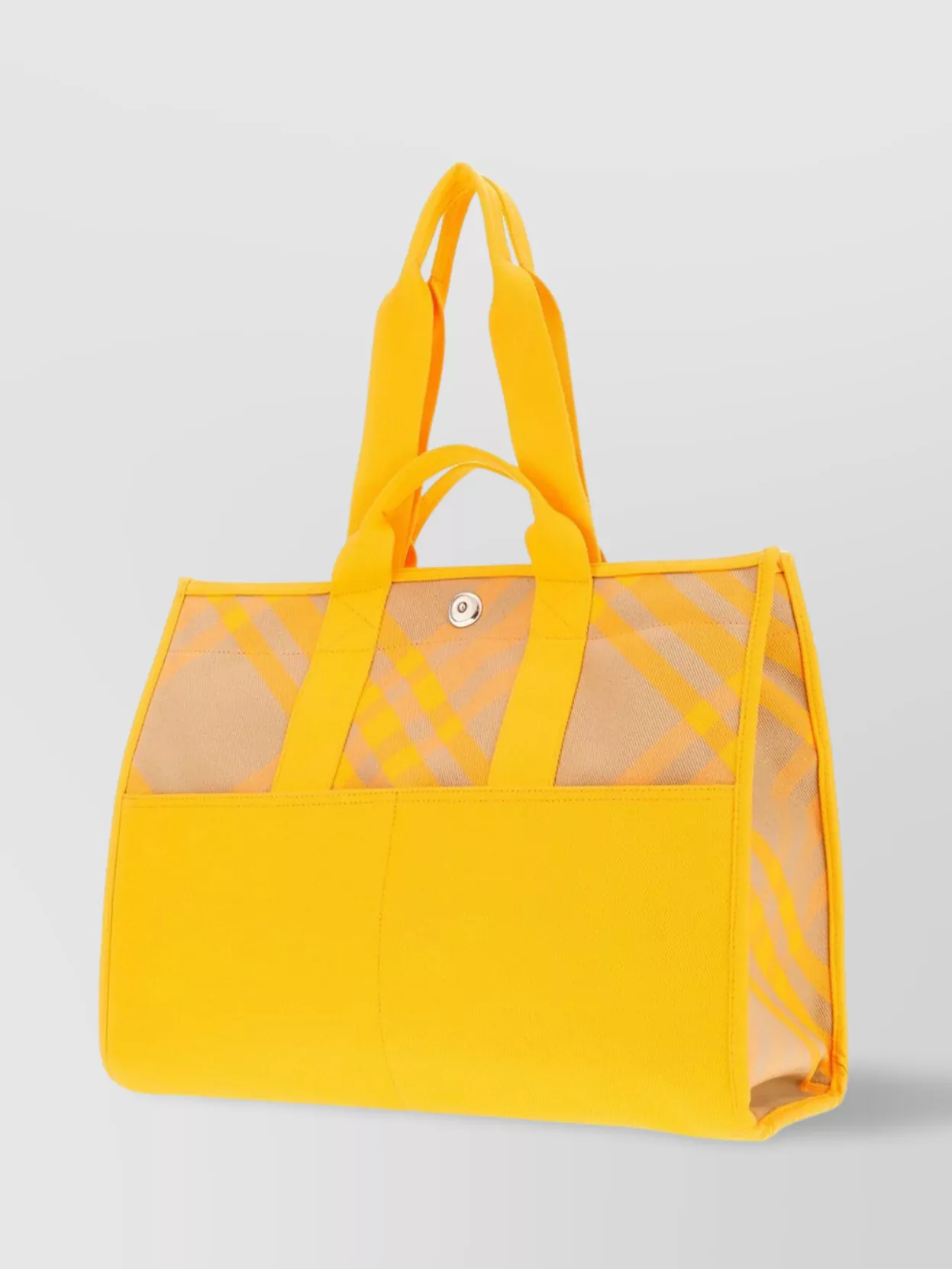 Burberry Checkered Canvas Tote Bag With Transparent Panels