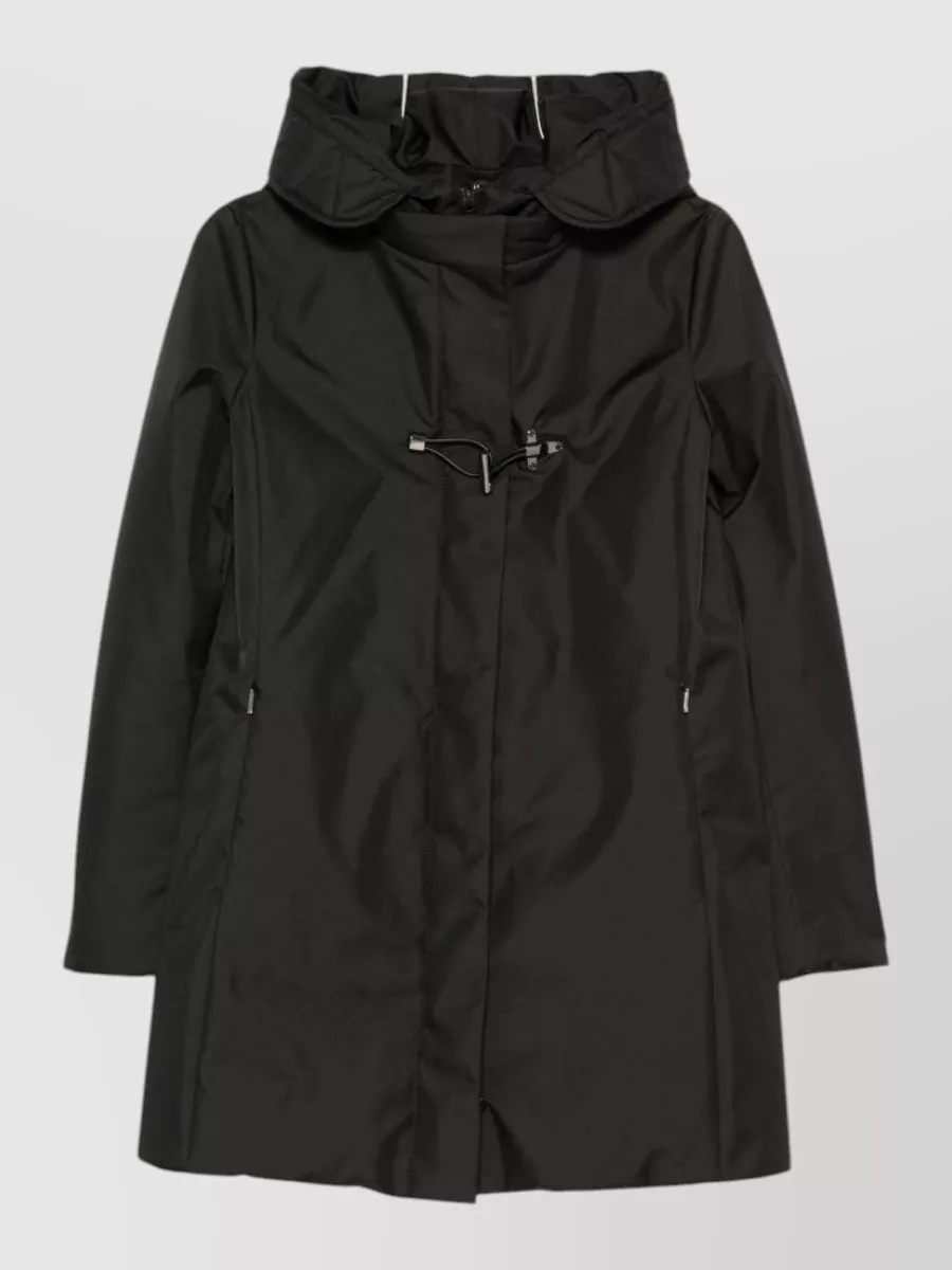 Fay quilted hooded midi puffer jacket