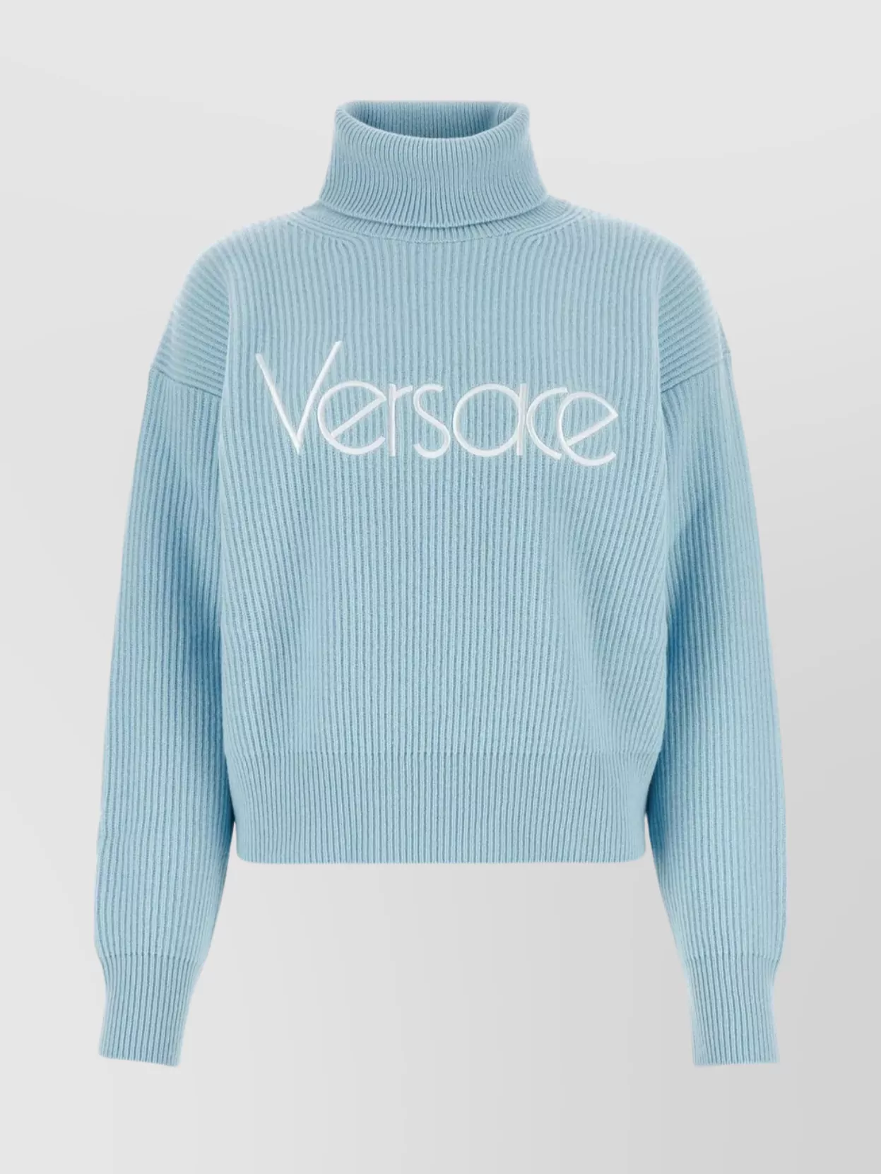 Shop Versace Relaxed Fit Wool Sweater In Pastel