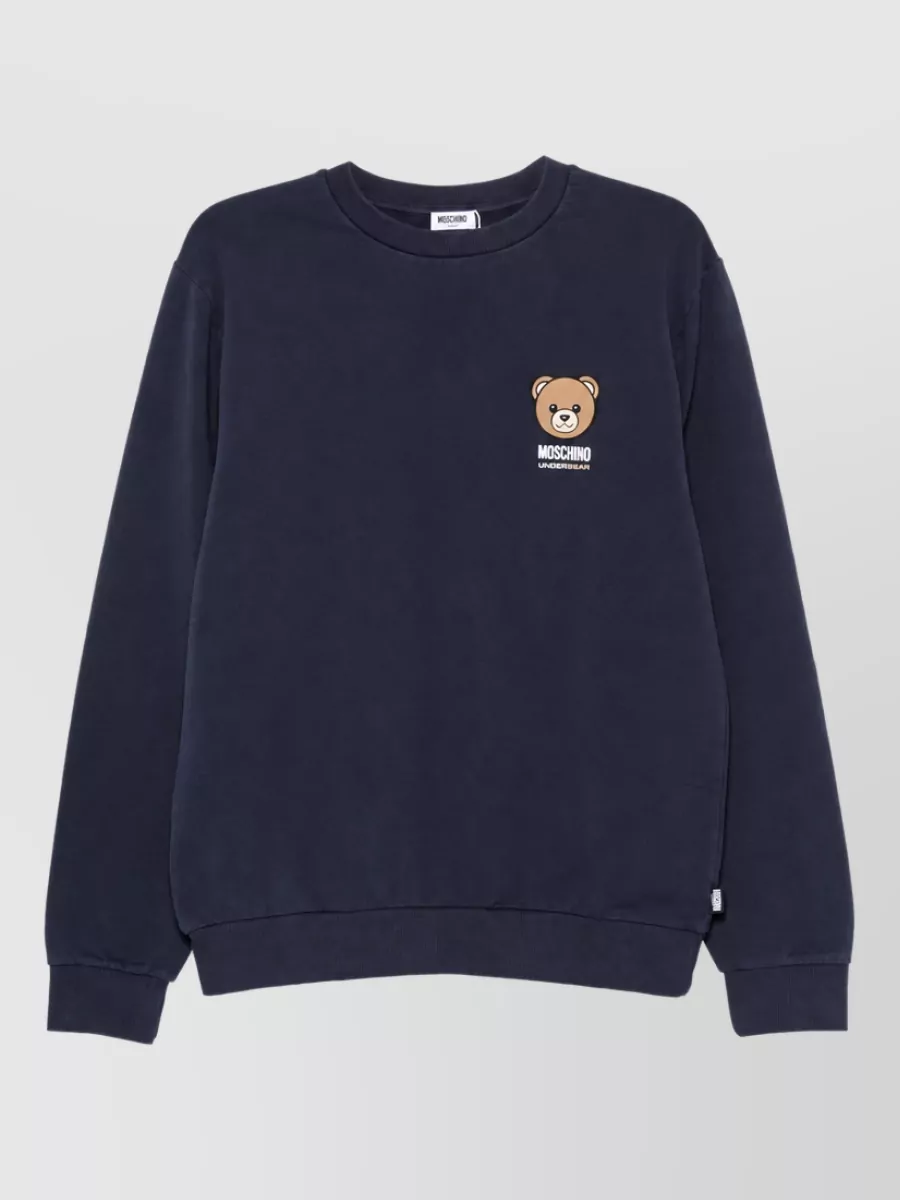 Moschino Ribbed logo print long sleeve t-shirt