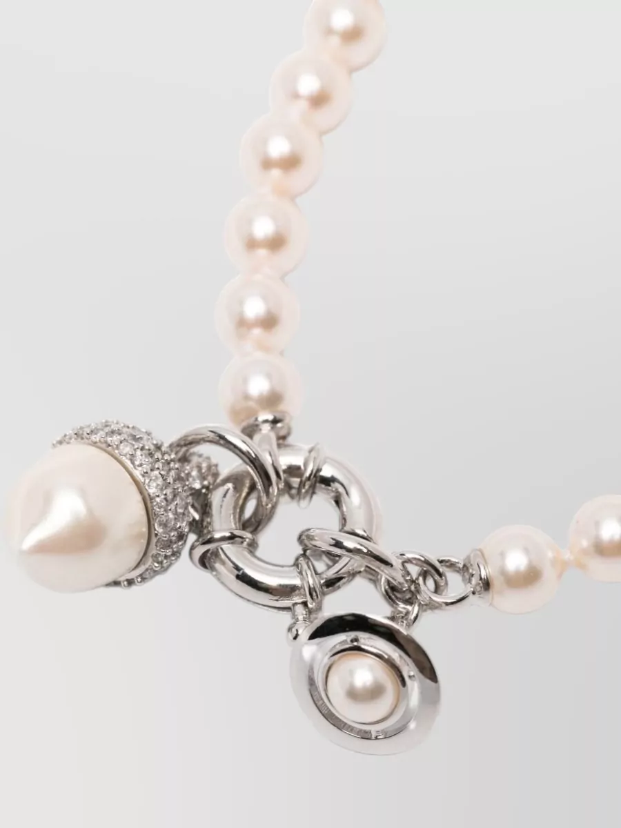 Vivienne Westwood Charm Bracelet Set Pearl Beads Hardware