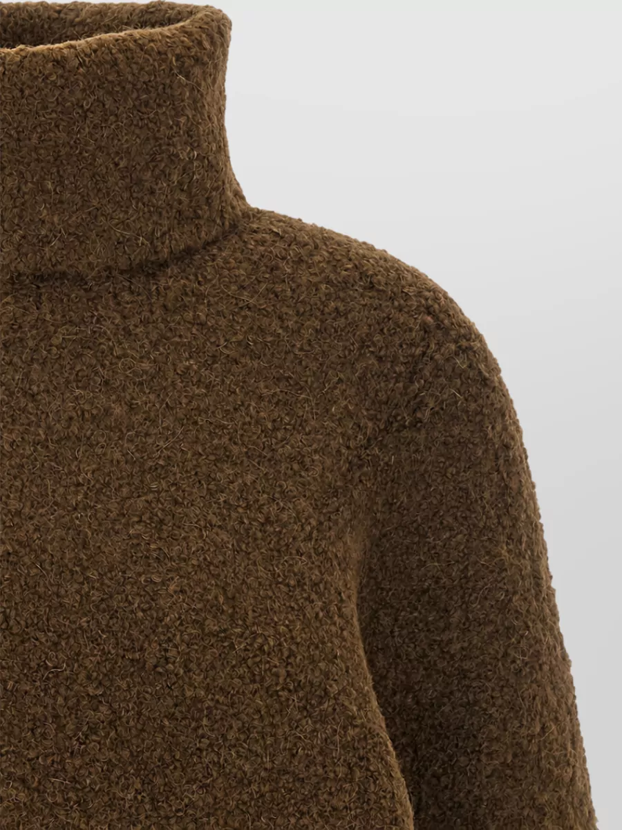Totême Bouclé Alpaca Wool Turtleneck Sweater