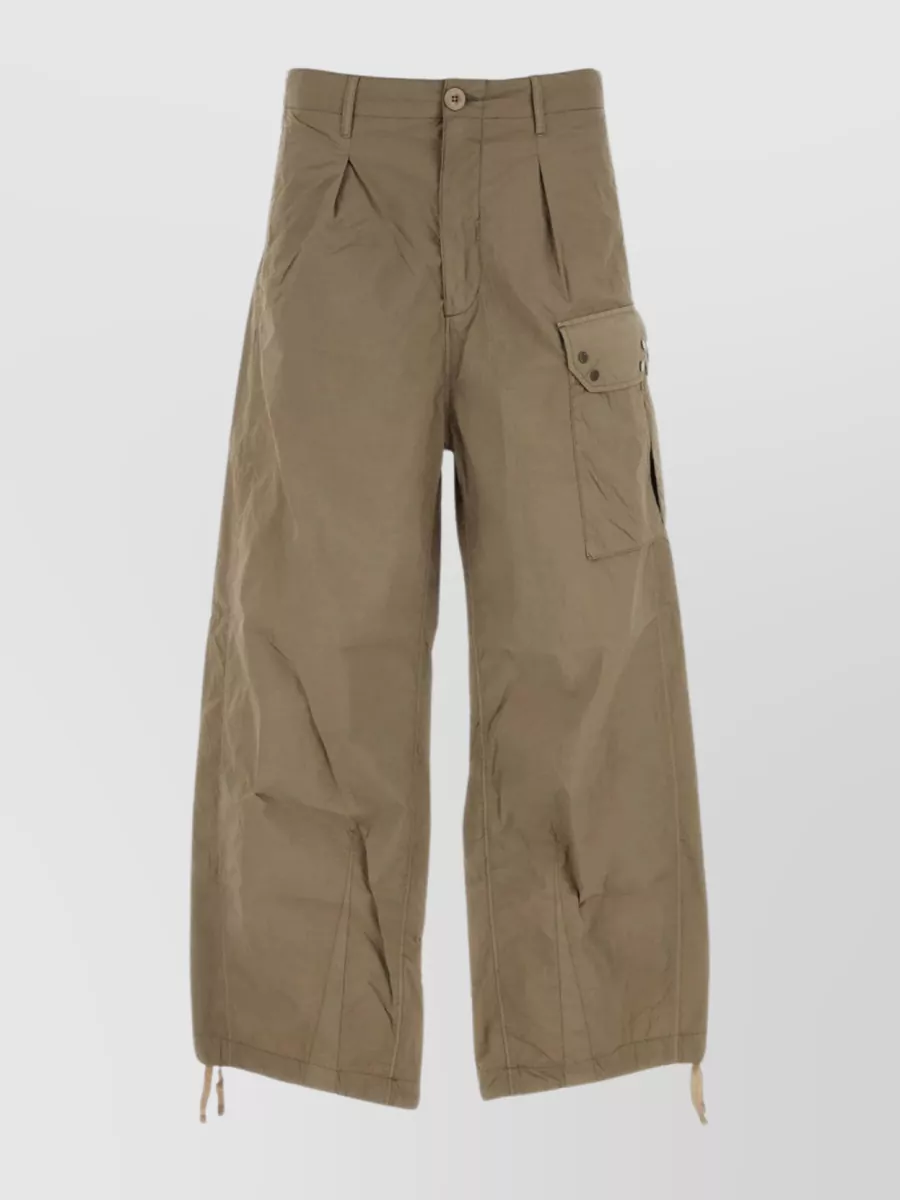 Shop Ten C Cargo Pant With Wide-leg Design And Multiple Pockets In Brown