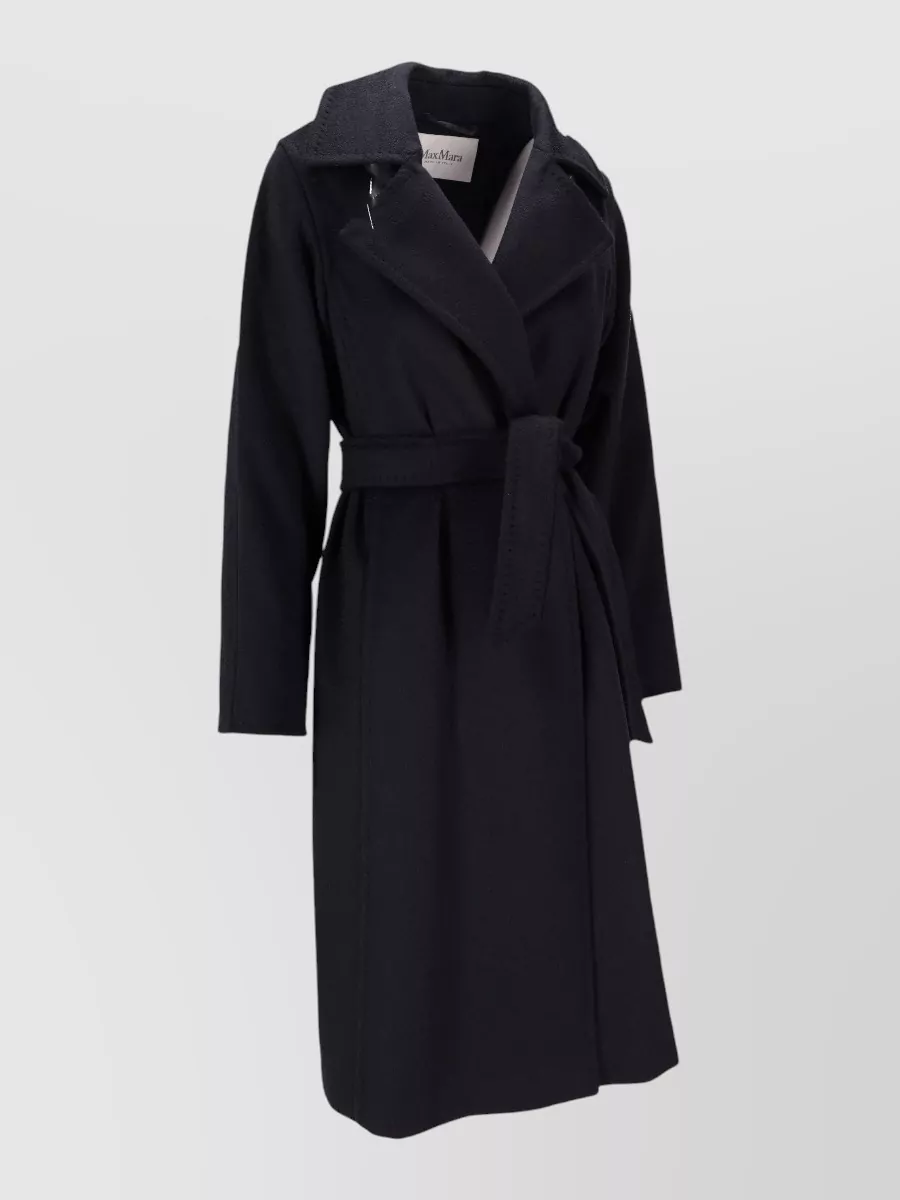 Max Mara Belted Mid Length Coat Notched Lapels