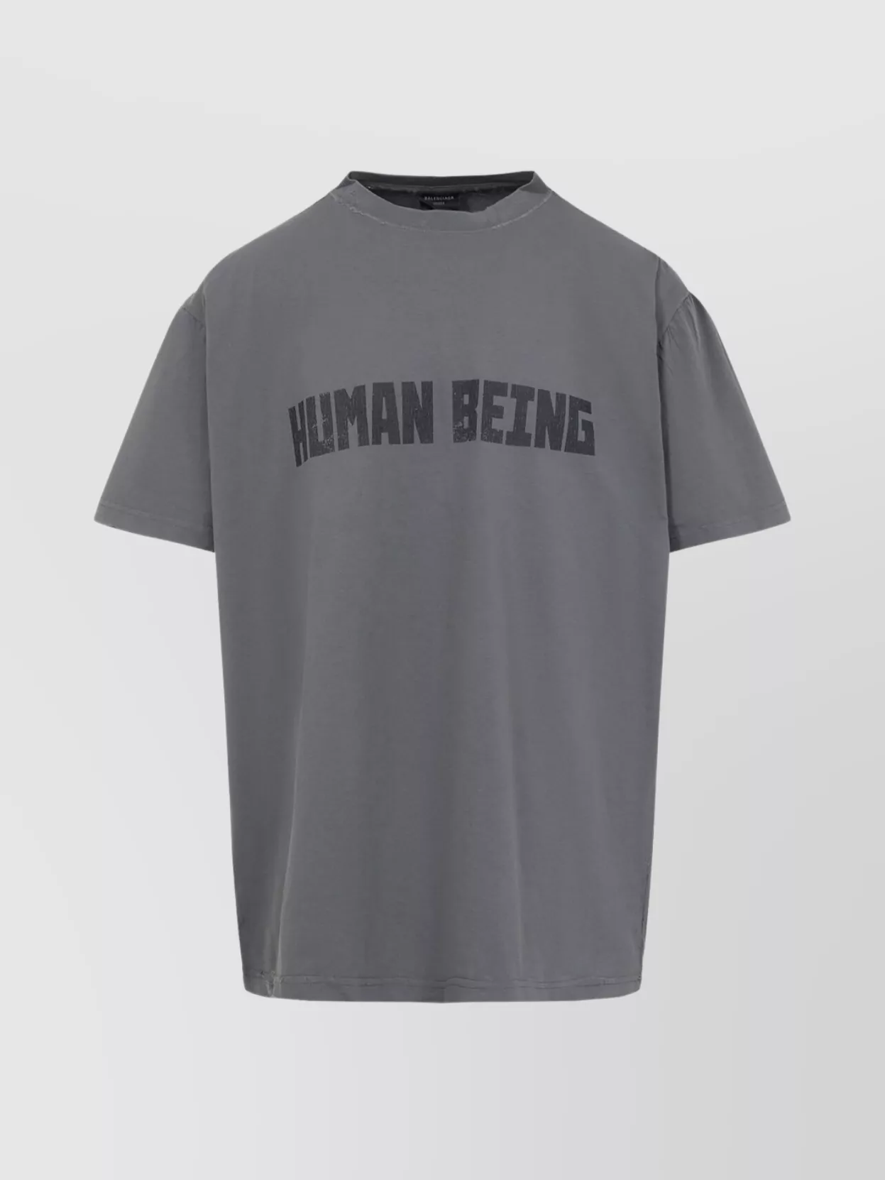 Balenciaga Graphic Text Grey T-shirt With Relaxed Fit