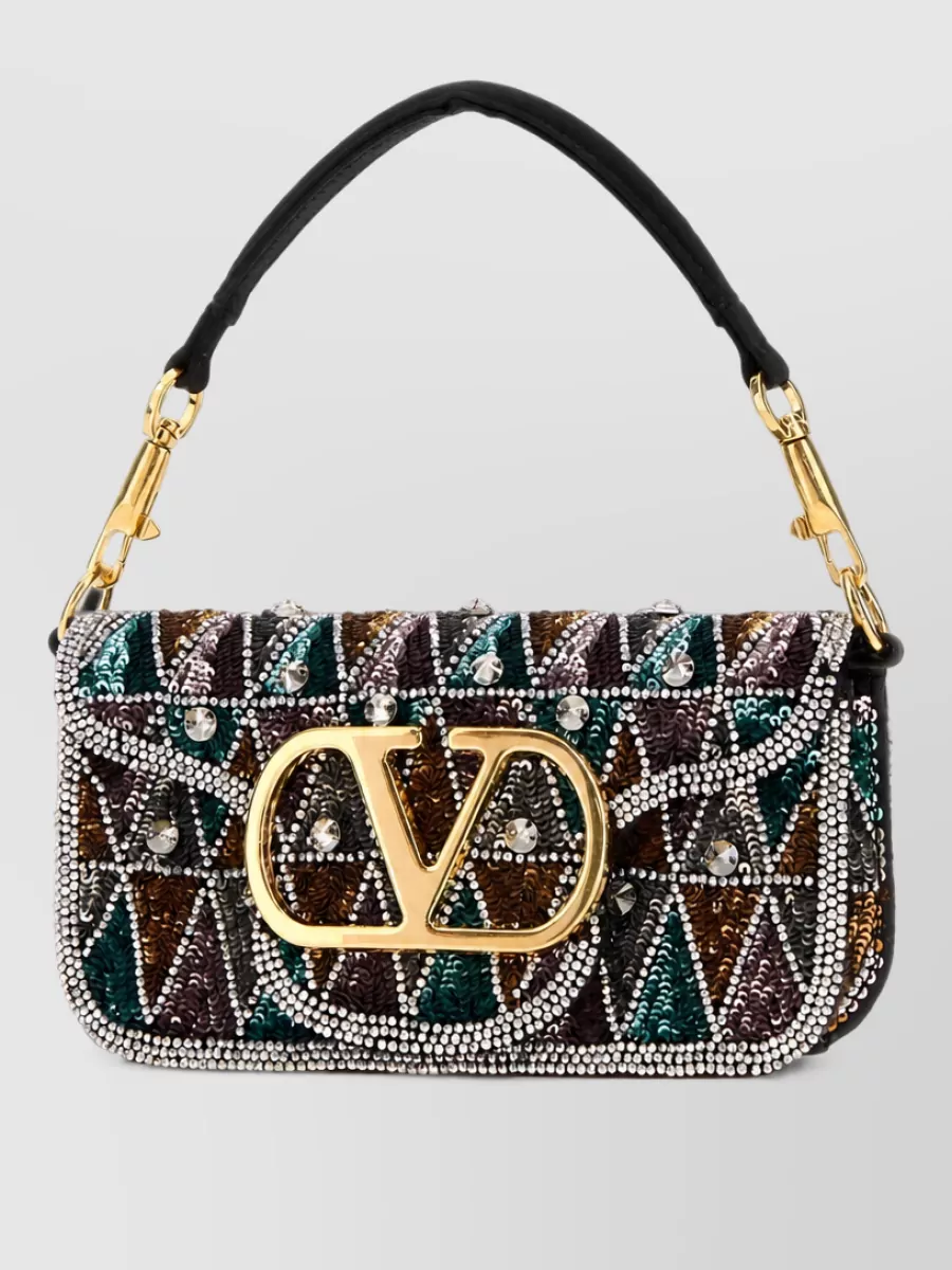 Valentino Garavani Locò Small Leather Clutch Bag