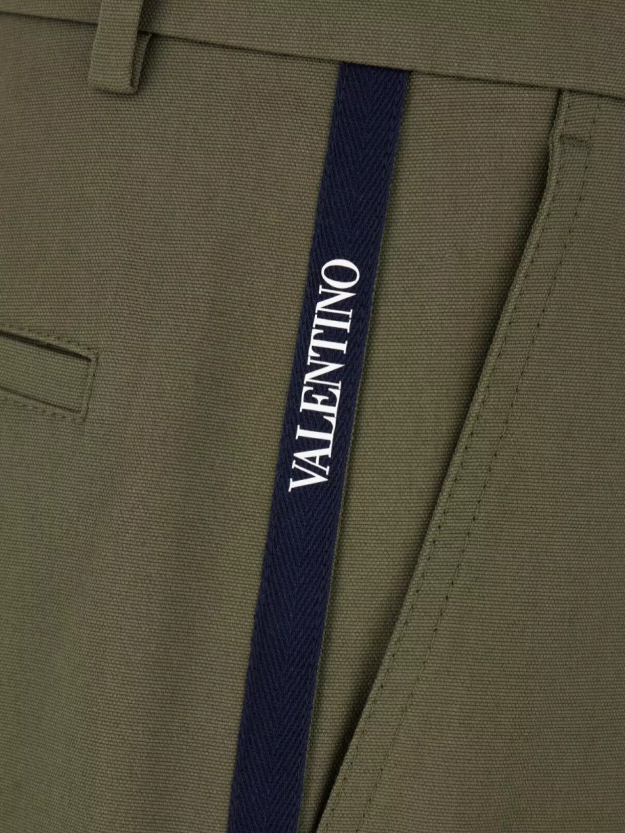 Valentino Garavani Military-Inspired Stretch Cotton Pants