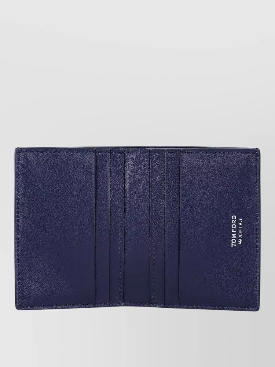Tom Ford Folding Card Holder Crocco Print Leather