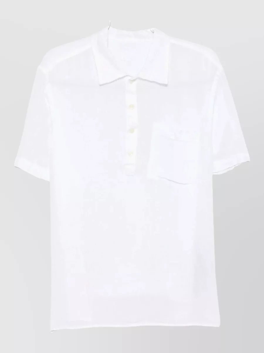 120% Lino Short-Sleeve Linen Polo Shirt