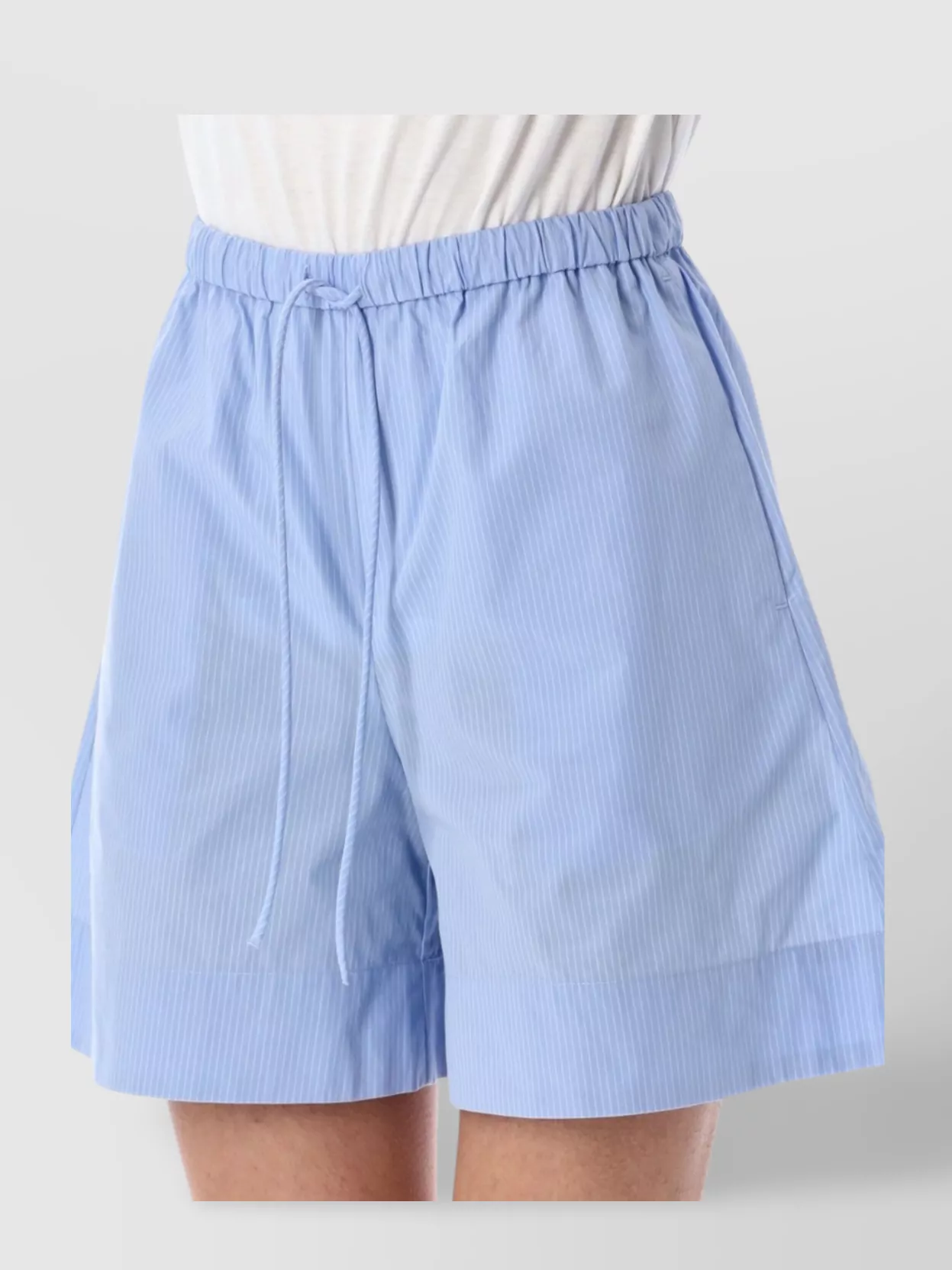 Shop By Malene Birger Organic Cotton Stripes Loose Fit Shorts