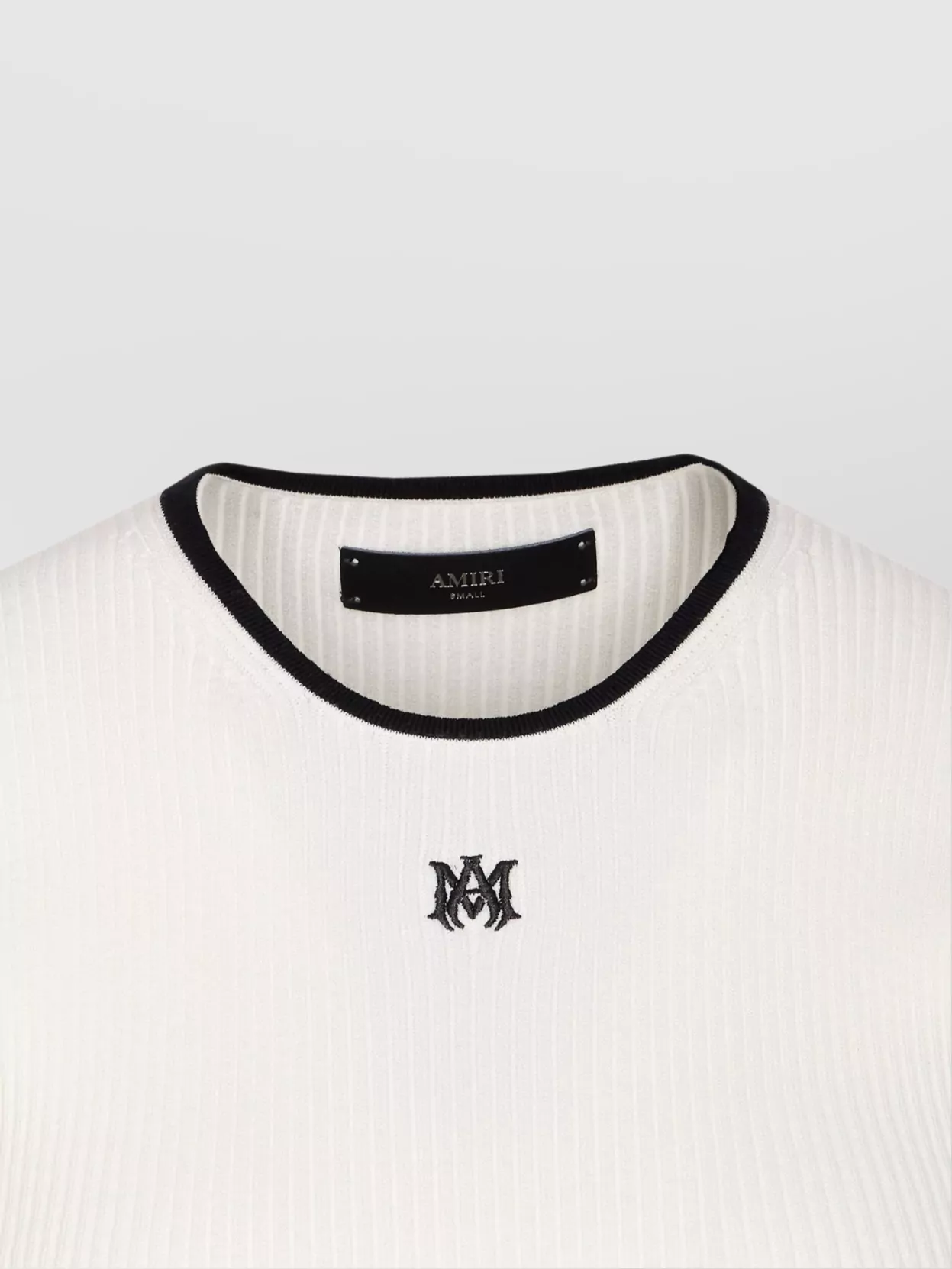 Amiri Crewneck Crop Top Contrast Trim