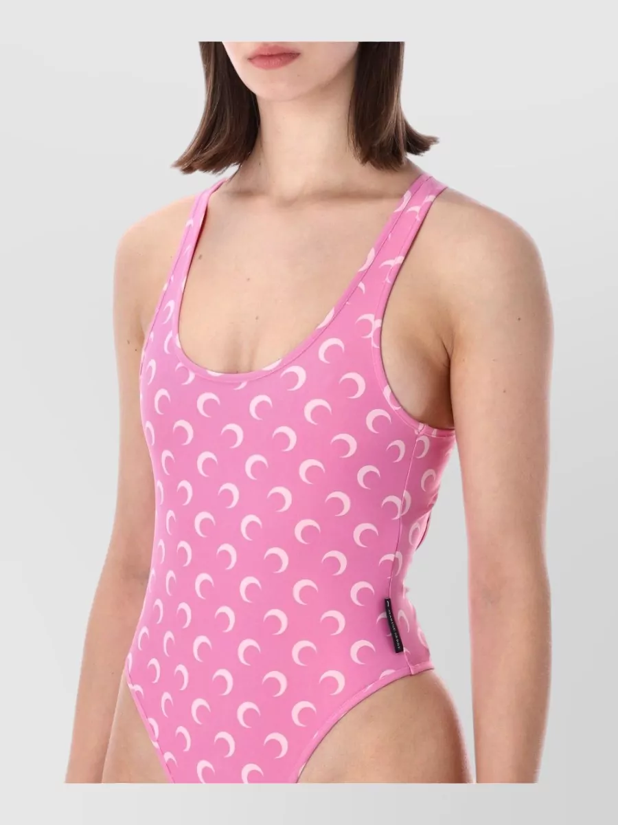 Marine Serre Printed Jersey One-Piece Swimsuit