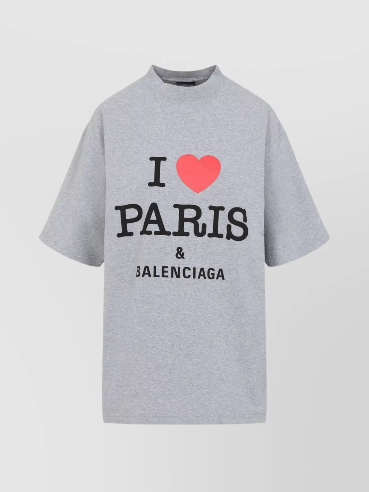 Balenciaga Grey Crewneck T-shirt With Maxi Logo Print On The Front In Cotton Woman