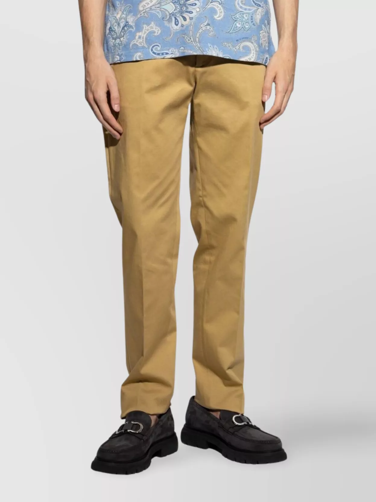 Etro Straight Leg Trousers With Belt Loops And Pockets