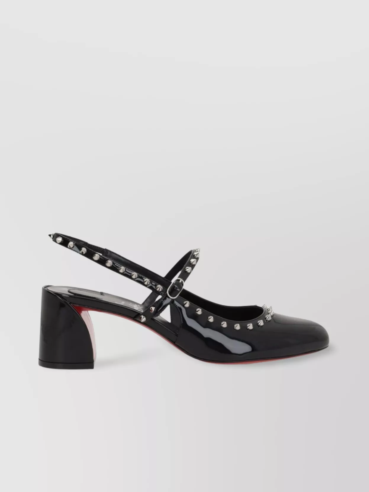 CHRISTIAN LOUBOUTIN SPIKED BLOCK HEEL PUMPS WITH SLINGBACK STRAP