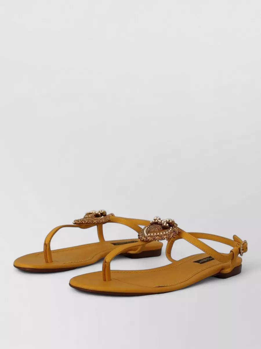 Dolce&Gabbana Leather Flat Sandals