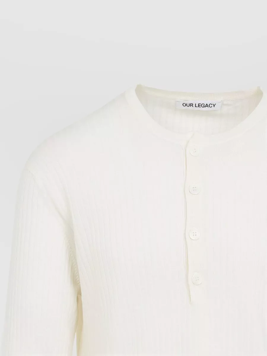 Our Legacy Cotton Ribbed Relaxed-Fit Henley Jumper