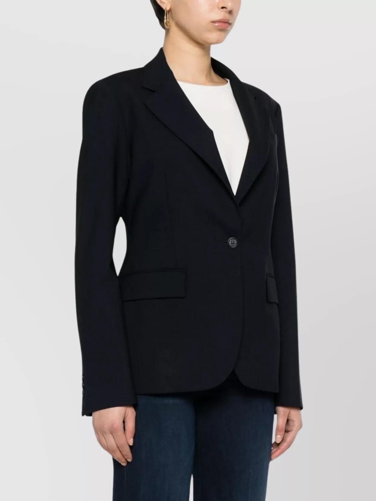 Shop P.a.r.o.s.h Tailored Wool Blazer Featuring Shoulder Pads