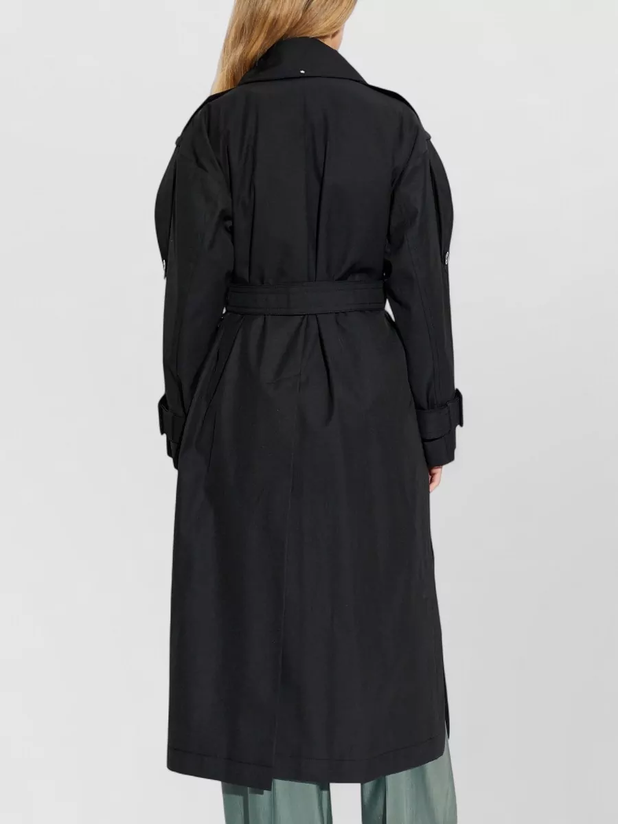 Sportmax Trench Coat Belt Waist Epaulettes Storm Flap