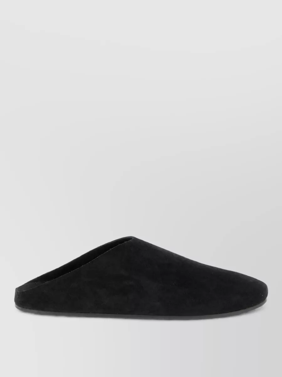 The Row Leather Slip-On Slides