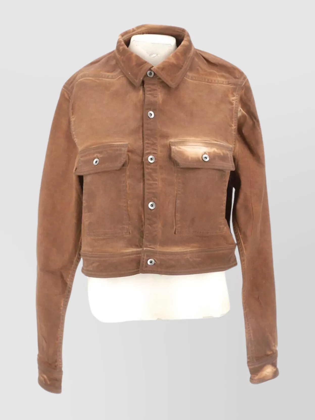 Rick Owens Drkshdw Cropped Outer Shirt Cape Sleeves In Brown