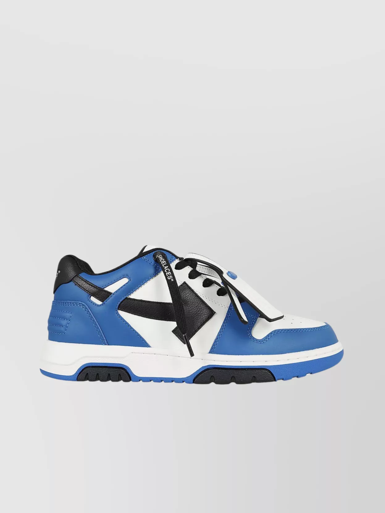 Shop Off-white Leather Sneakers With Blue Sole