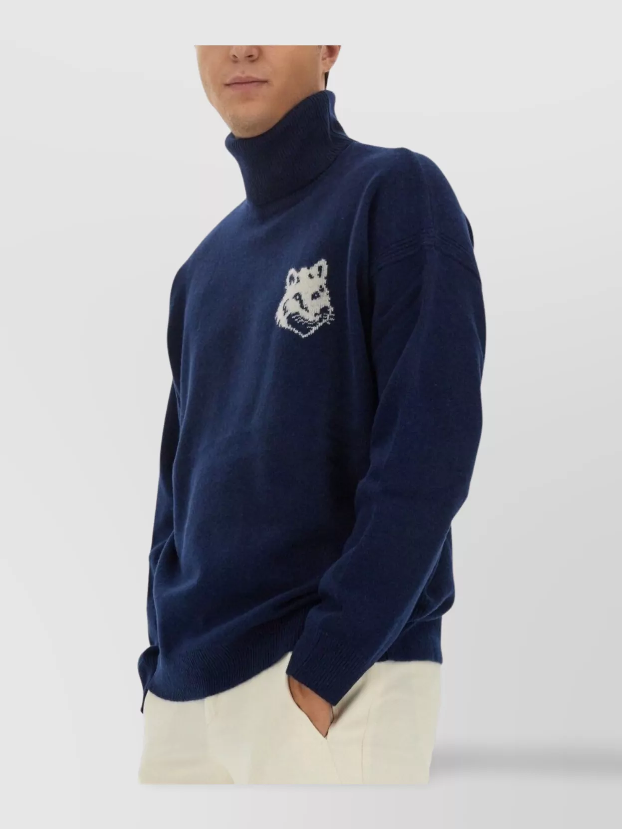 Maison Kitsuné Turtleneck Sweater With Cuffs And Hem