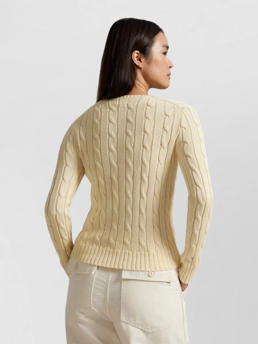 Polo Ralph Lauren Slim Fit Cotton Crewneck With Cable Knit