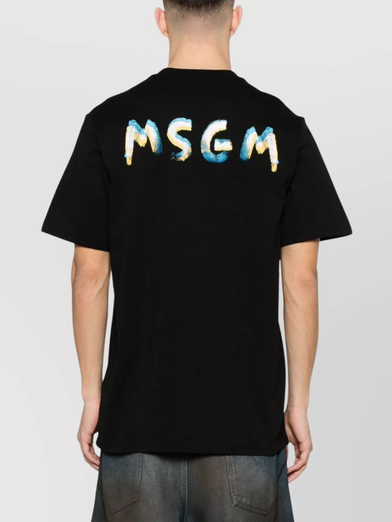 Msgm Logo Cotton Crew Neck T-Shirt