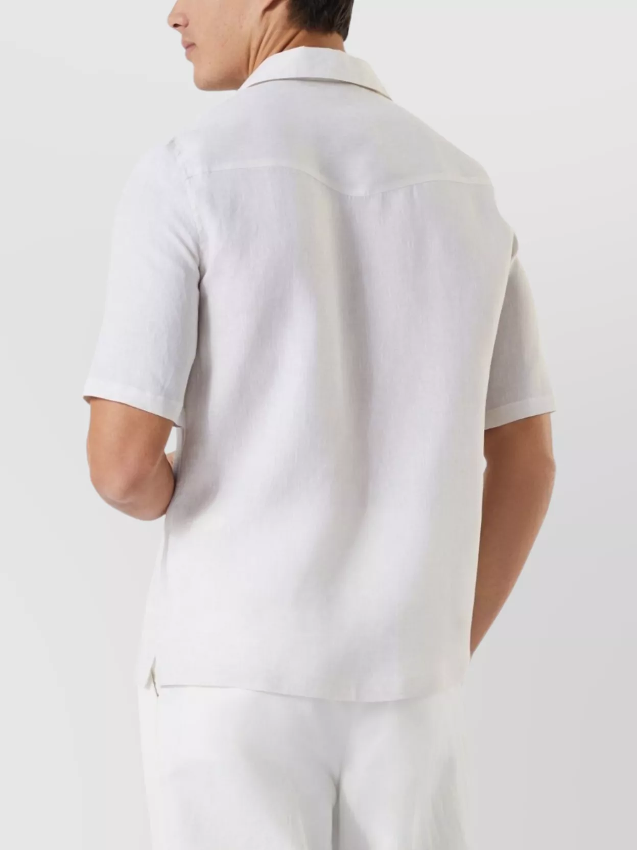 Brunello Cucinelli Linen Shirt With Cuban Collar And Short Sleeves