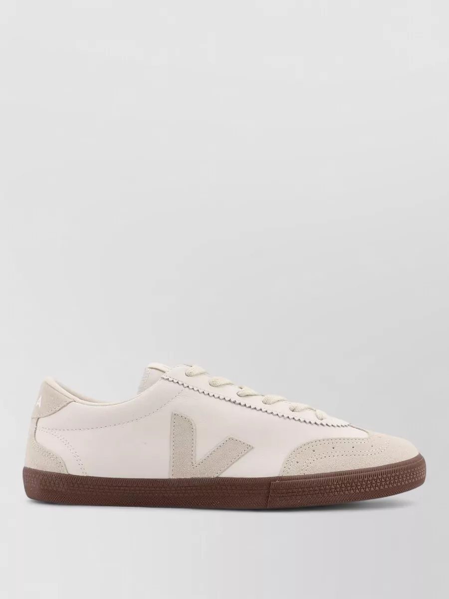 Veja Volley Leather Suede Sneakers Contrast Sole