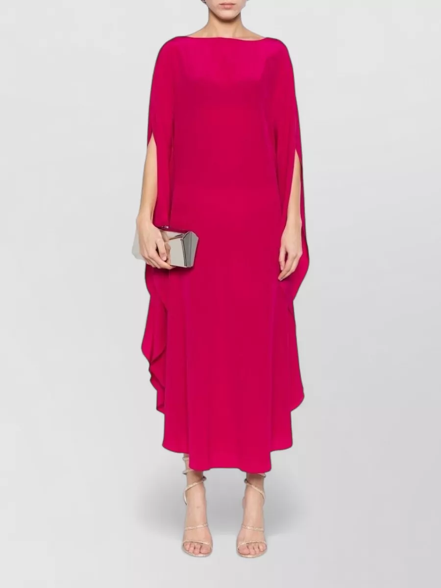 Gianluca Capannolo Silk Ruffled-Sleeve Midi Dress