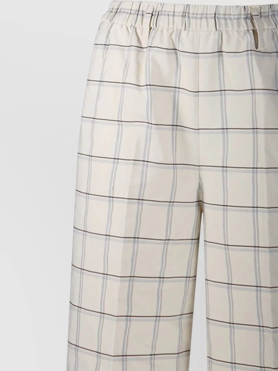 Forte Forte Checked Elasticated Wide-Leg Trousers