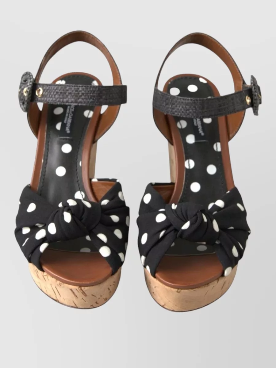 Dolce&Gabbana Polka-Dot Wedge Sandals