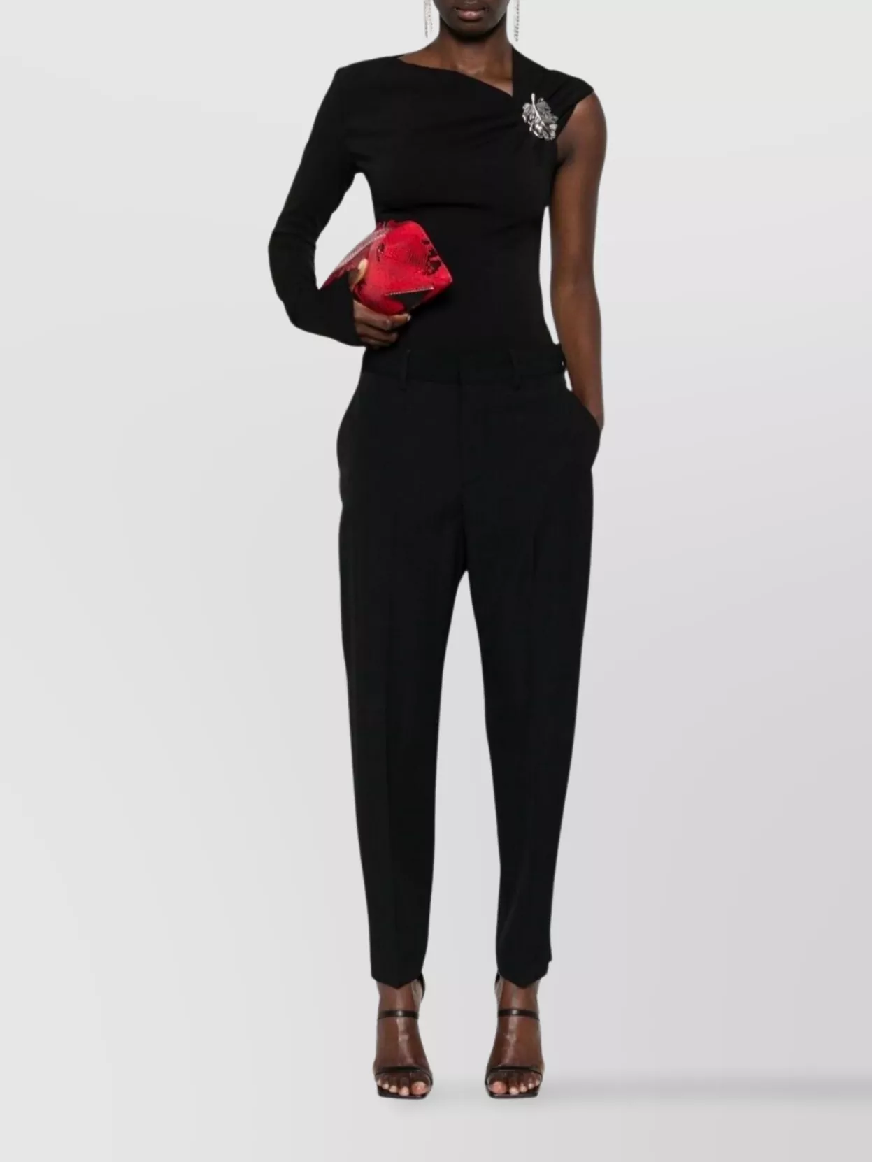Dsquared2 Trousers With Pleated Front And Tapered Leg In Black