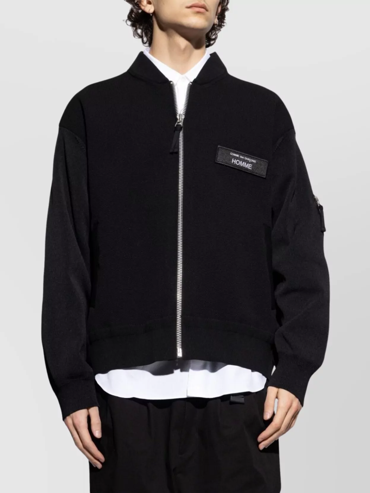 Comme Des Garçons Homme Deux Bomber Jacket Featuring Applications In Black