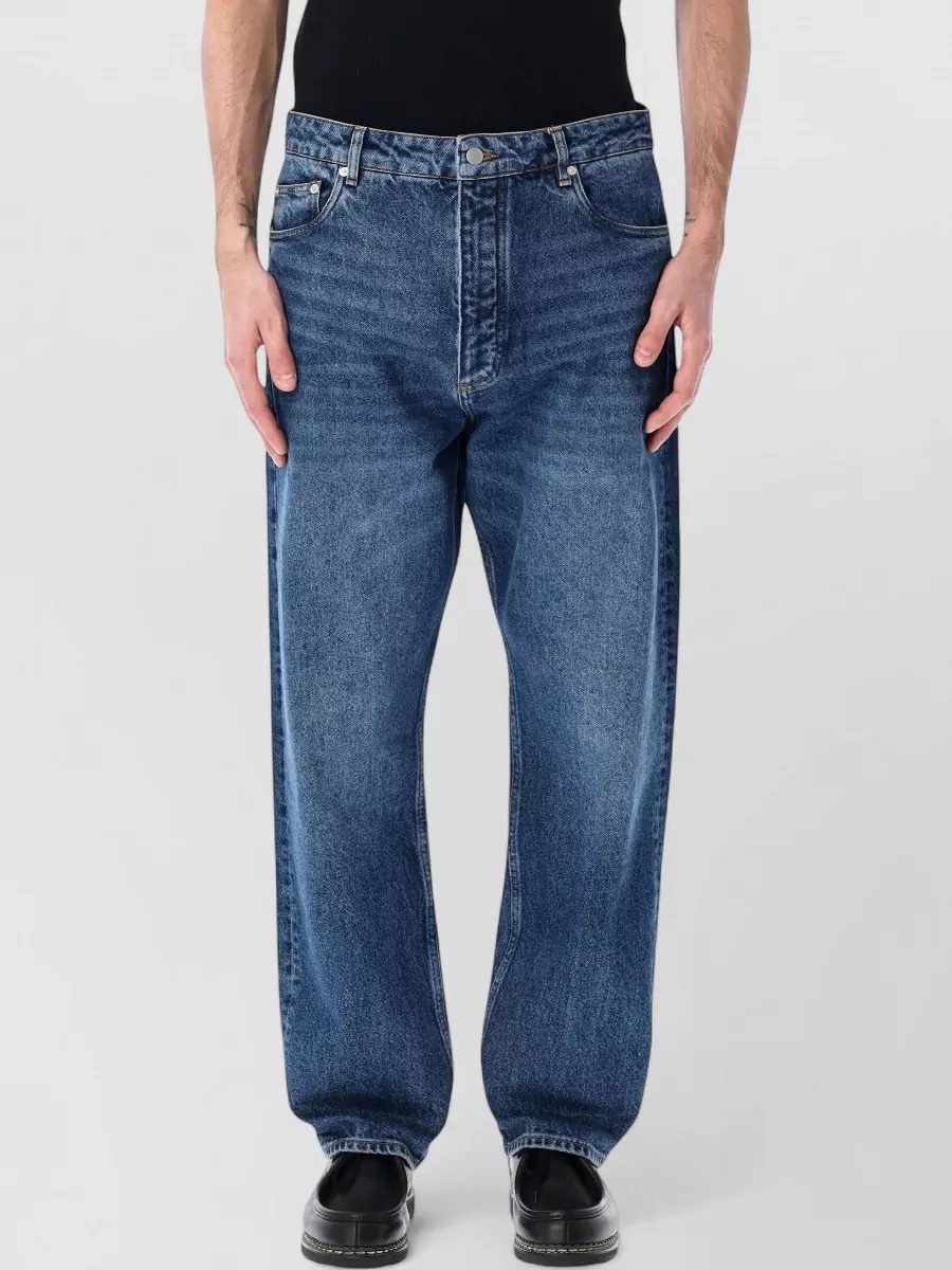 Studio Nicholson denim mid-rise straight-leg jeans
