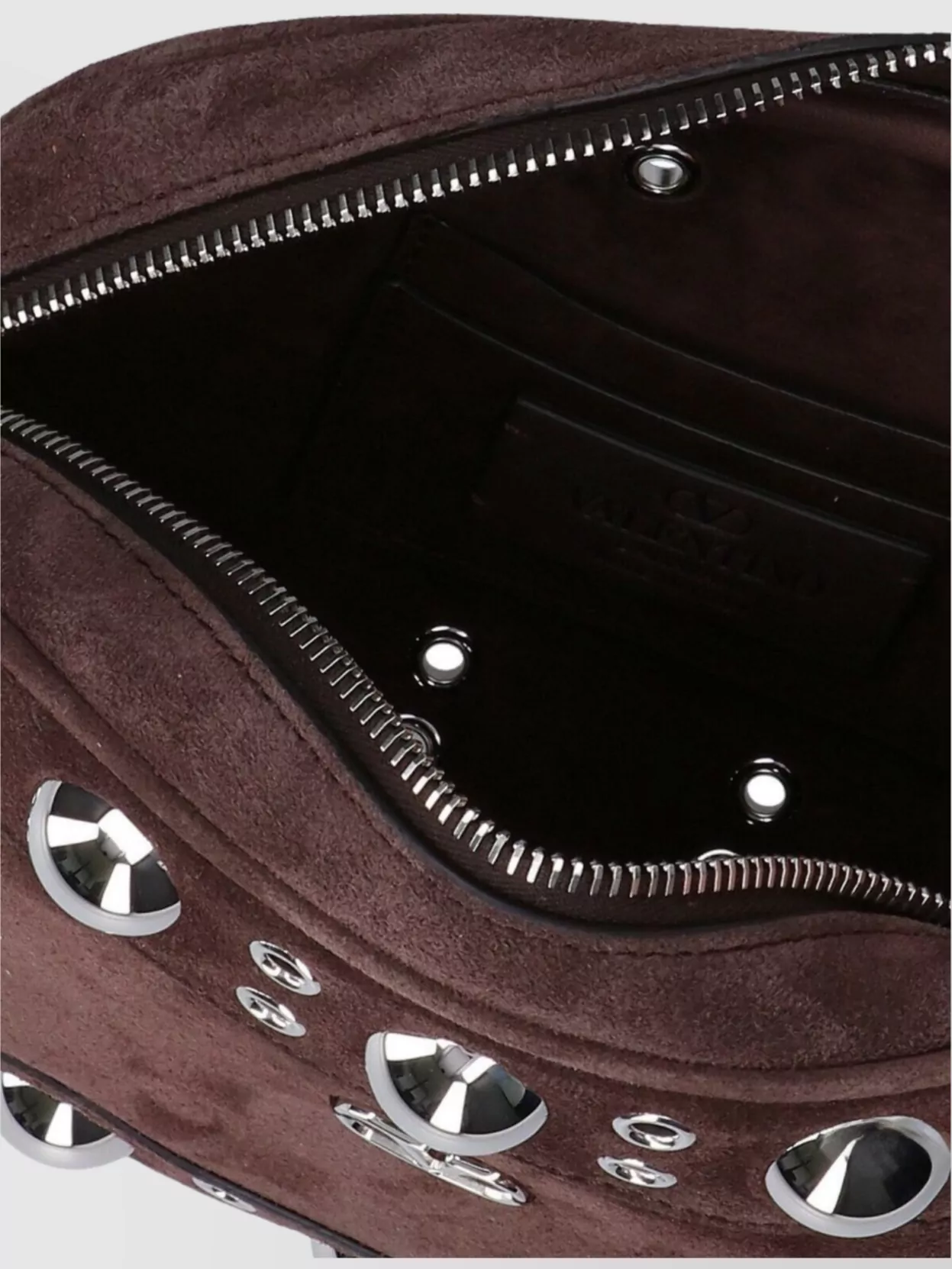 Valentino Garavani Studded Suede Shoulder Bag With Adjustable Strap