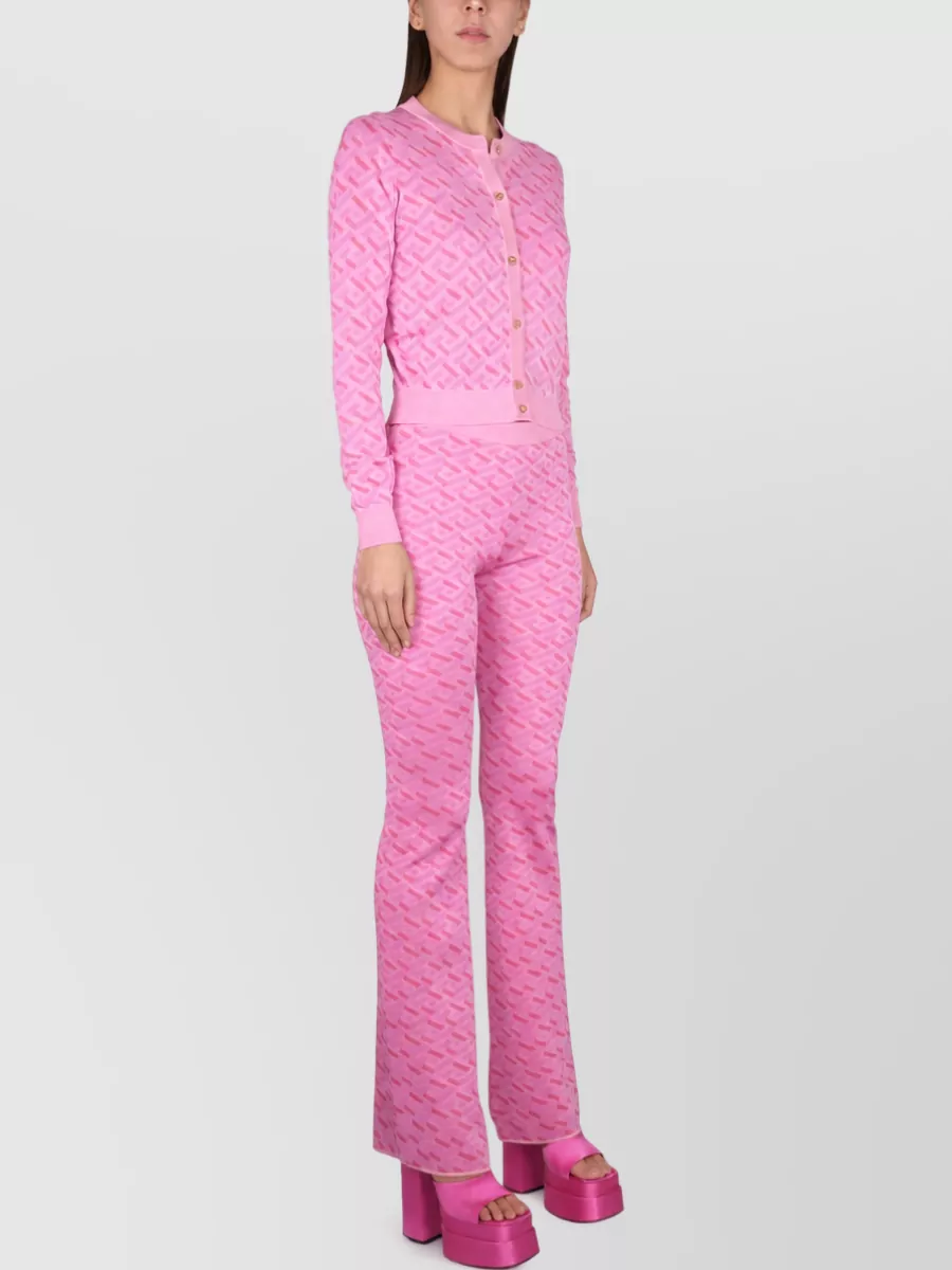 Versace Silk Jacquard Flared Trousers