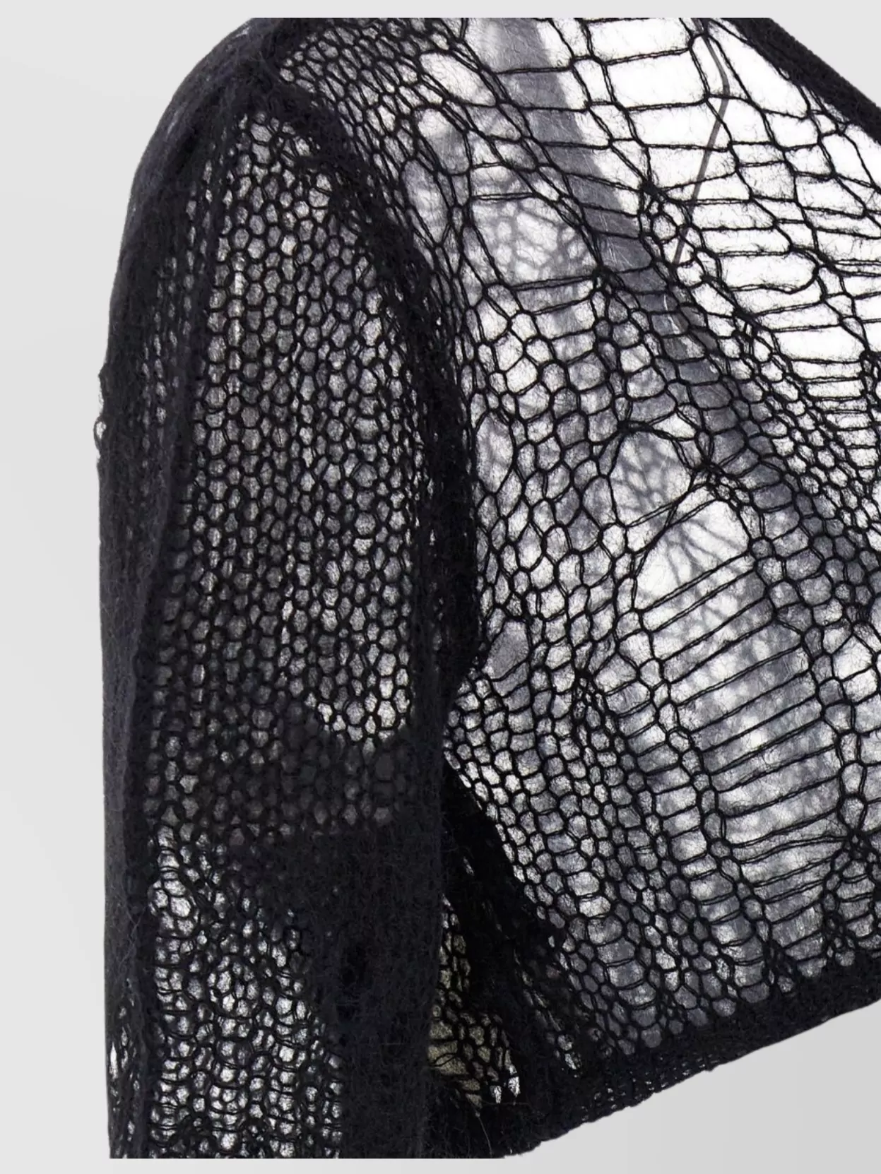 Rick Owens Ziggy One-sleeve Cropped Open-knit Top