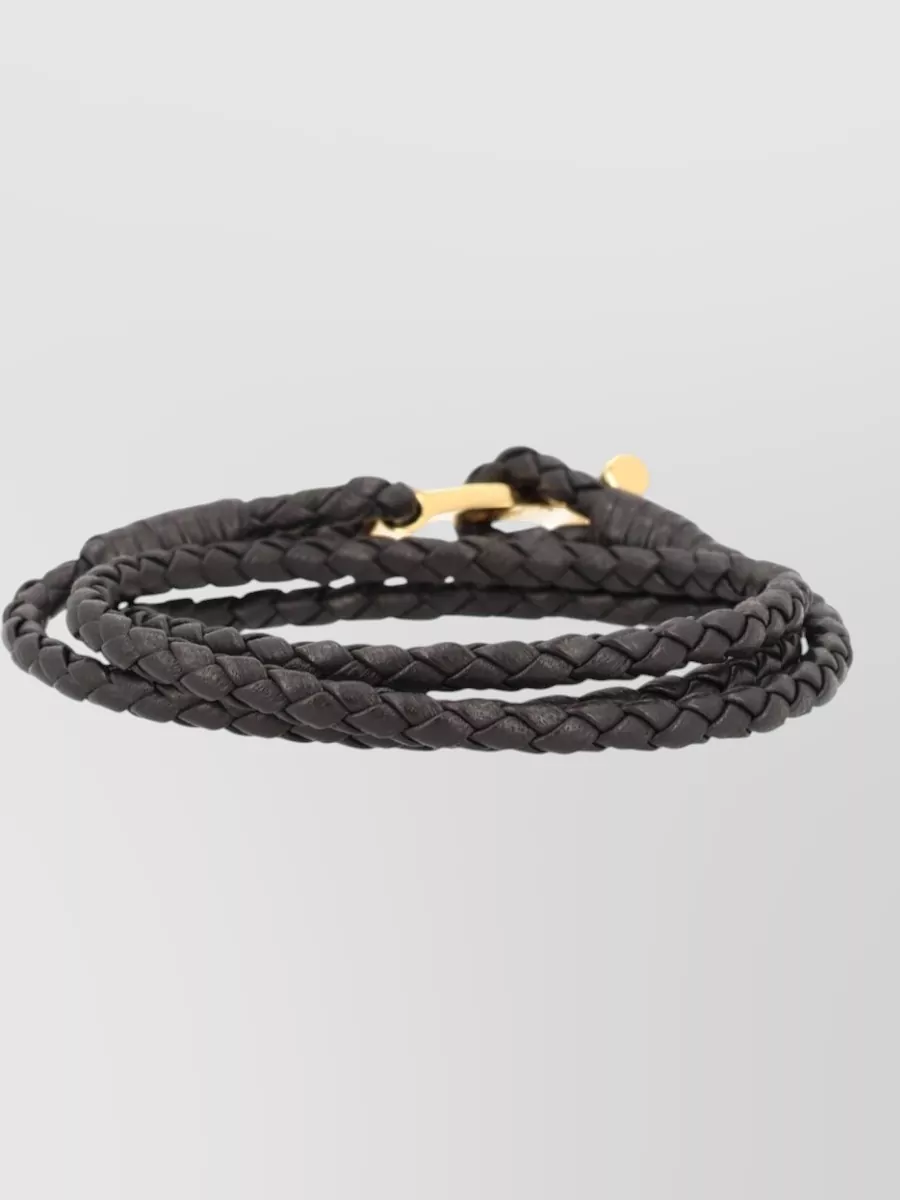 Tom Ford Braided Wrap Bracelet Gold Tone Hardware