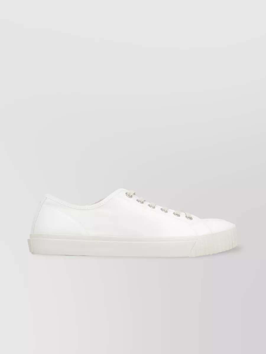 Shop Maison Margiela Tabi Canvas Sneakers With Distinctive Toe In White