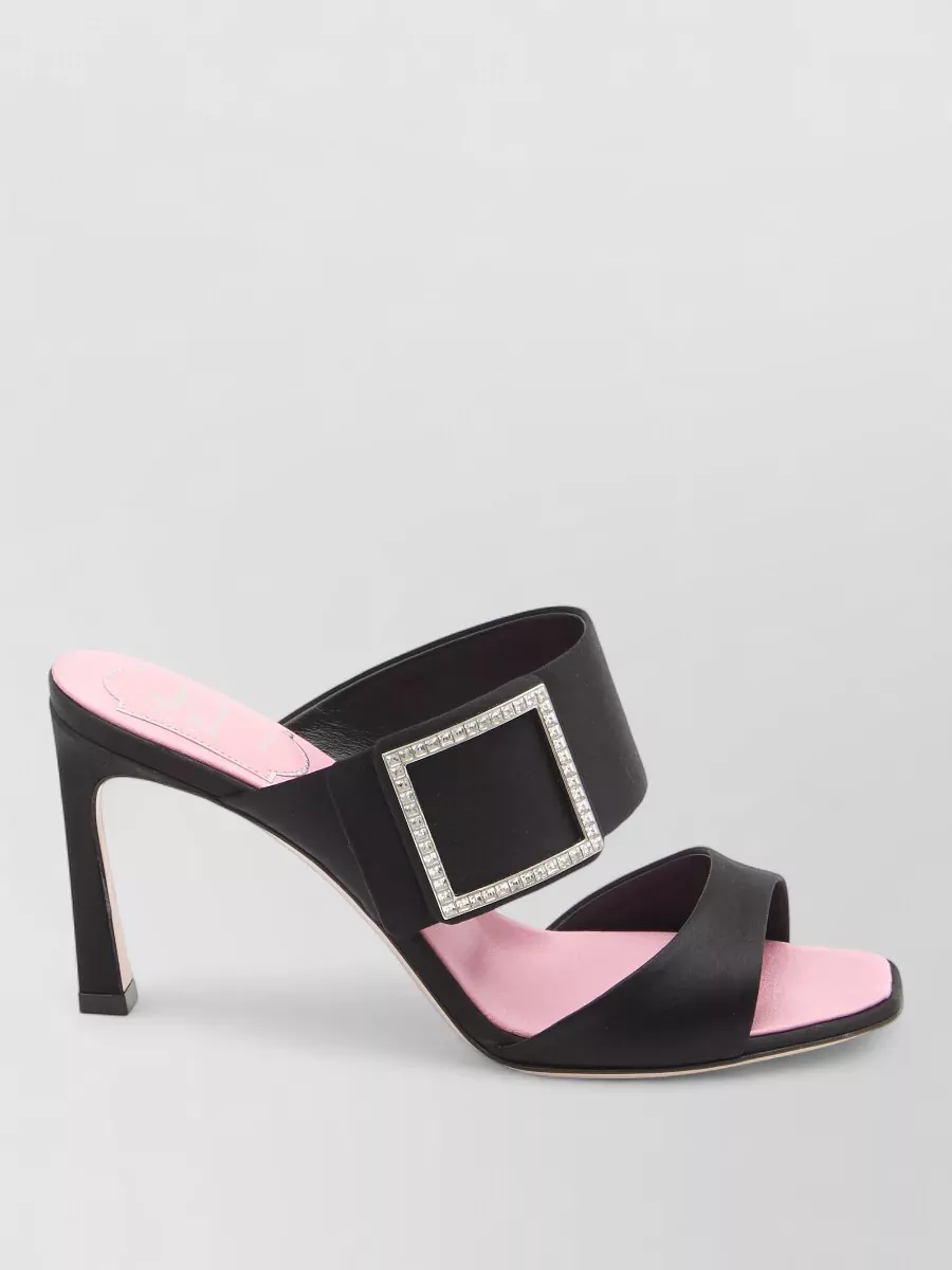 Roger Vivier Satin Mules Trompette Heel Buckle
