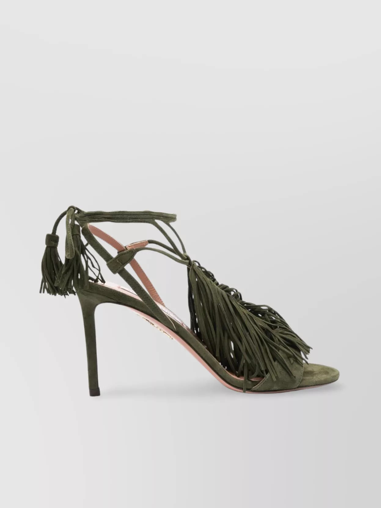 Aquazzura Fringed Suede Stiletto Sandals
