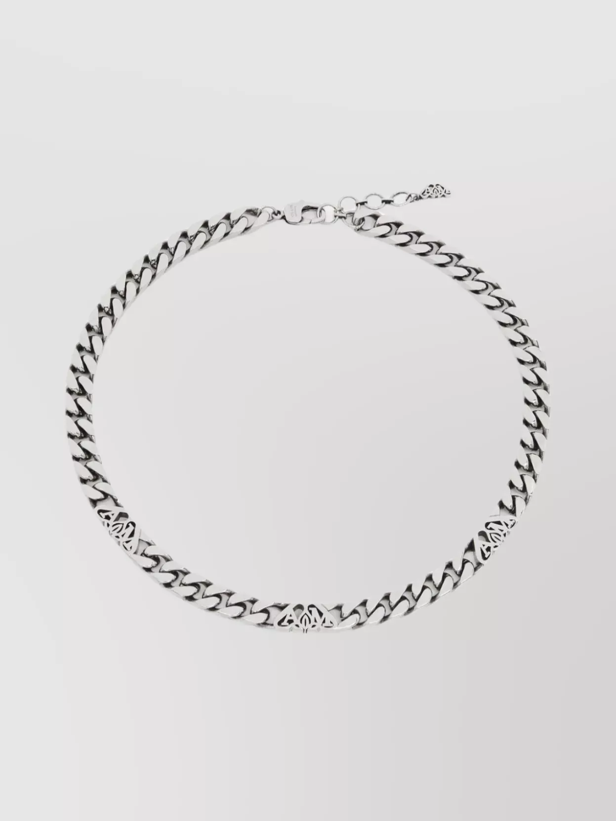 Shop Alexander Mcqueen Adjustable Engraved Chain Choker In White